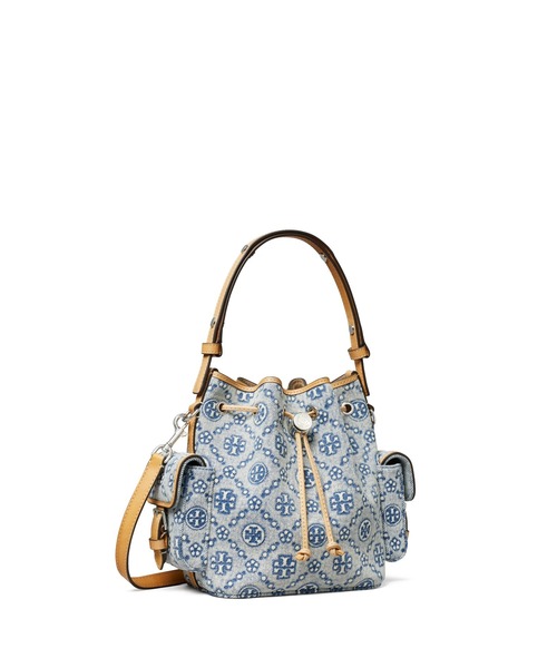 【極美品】トリーバーチ Tモノグラム ジャガード 2way バケットバッグ 巾着 TORY BURCH（トリーバーチ） ショルダーバッグ バッグ ロミー T