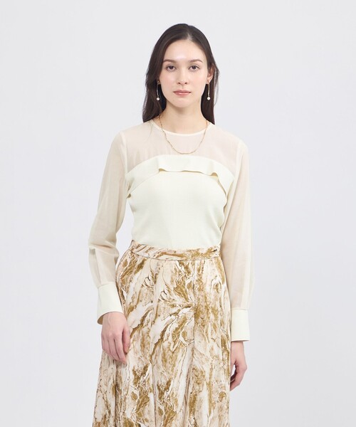 ニット セーター 「La maglia」 シアーコンビニットプルオーバー レディースの画像