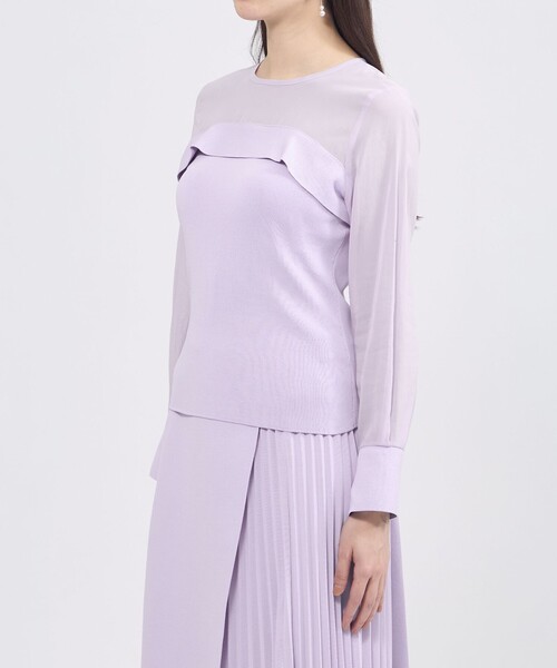 ニット セーター 「La maglia」 シアーコンビニットプルオーバー レディースの画像