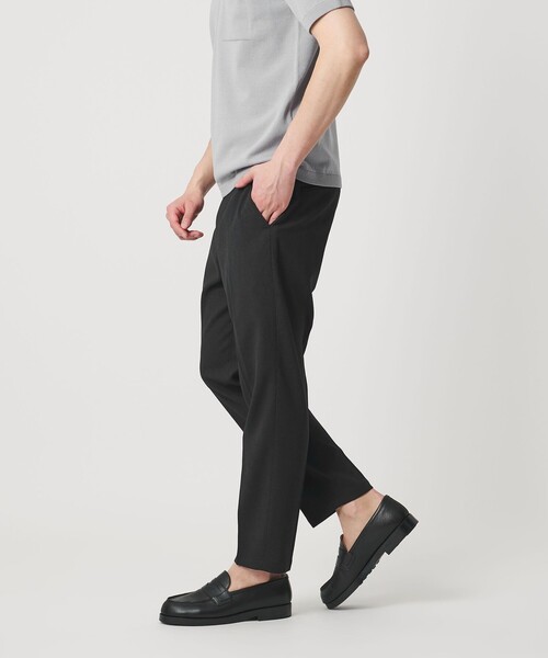 スラックス 「WEB限定 WARDROBE SMART」フラックスライク テーパード アンクルパンツ「吸水速乾・UVカット」 メンズの画像