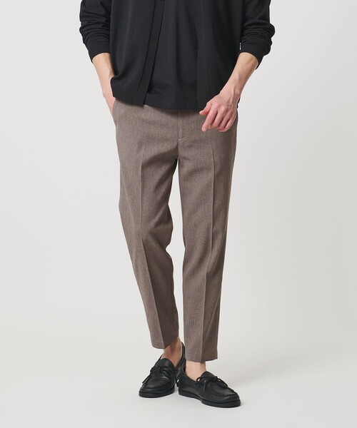 スラックス 「WEB限定 WARDROBE SMART」フラックスライク テーパード アンクルパンツ「吸水速乾・UVカット」 メンズの画像