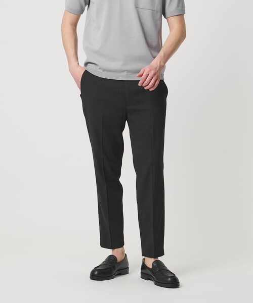 スラックス 「WEB限定 WARDROBE SMART」フラックスライク テーパード アンクルパンツ「吸水速乾・UVカット」 メンズの画像