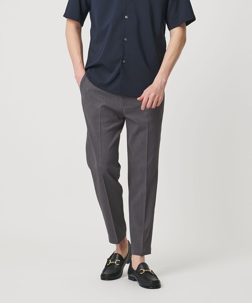 スラックス 「WEB限定 WARDROBE SMART」フラックスライク テーパード アンクルパンツ「吸水速乾・UVカット」 メンズの画像