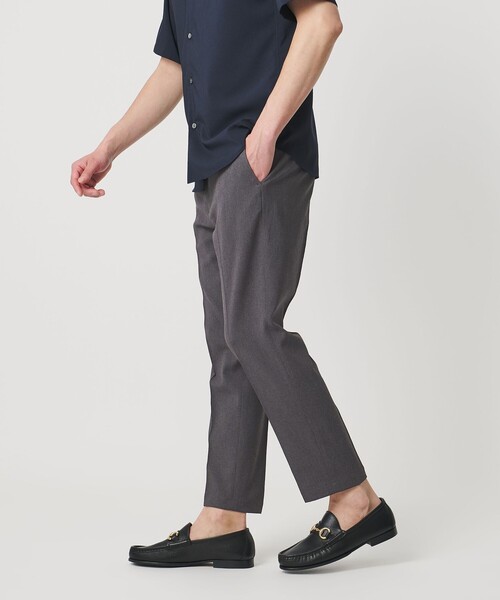 スラックス 「WEB限定 WARDROBE SMART」フラックスライク テーパード アンクルパンツ「吸水速乾・UVカット」 メンズの画像