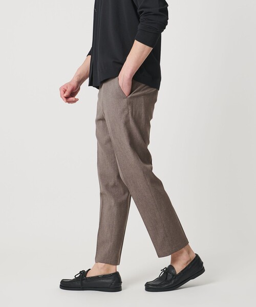スラックス 「WEB限定 WARDROBE SMART」フラックスライク テーパード アンクルパンツ「吸水速乾・UVカット」 メンズの画像
