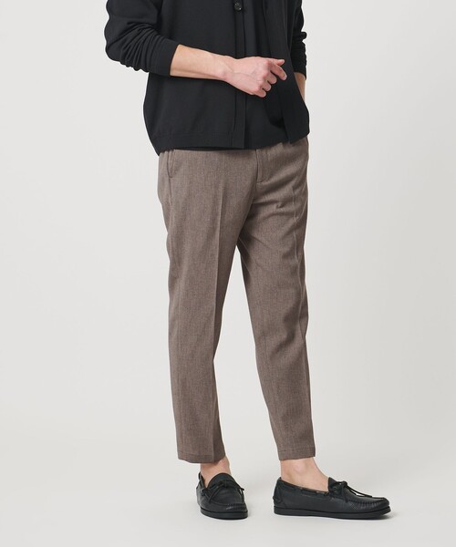スラックス 「WEB限定 WARDROBE SMART」フラックスライク テーパード アンクルパンツ「吸水速乾・UVカット」 メンズの画像