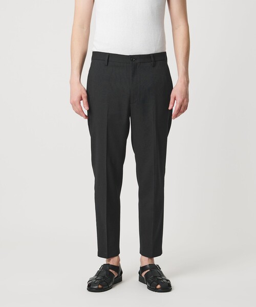 スラックス 「WEB限定 WARDROBE SMART」フラックスライク テーパード アンクルパンツ「吸水速乾・UVカット」 メンズの画像