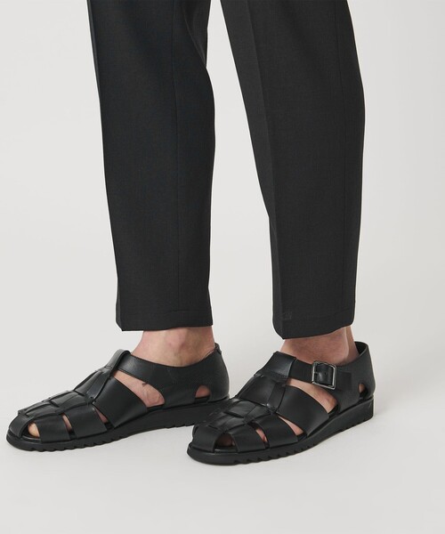 スラックス 「WEB限定 WARDROBE SMART」フラックスライク テーパード アンクルパンツ「吸水速乾・UVカット」 メンズの画像