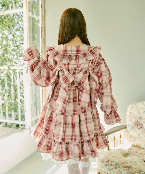 「kutir」 長袖ワンピース FREE ブラウン レディース_画像4