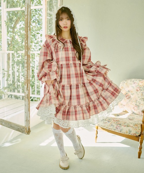 「kutir」 長袖ワンピース FREE ブラウン レディース_画像5