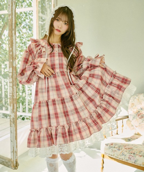 「kutir」 長袖ワンピース FREE ブラウン レディース_画像8