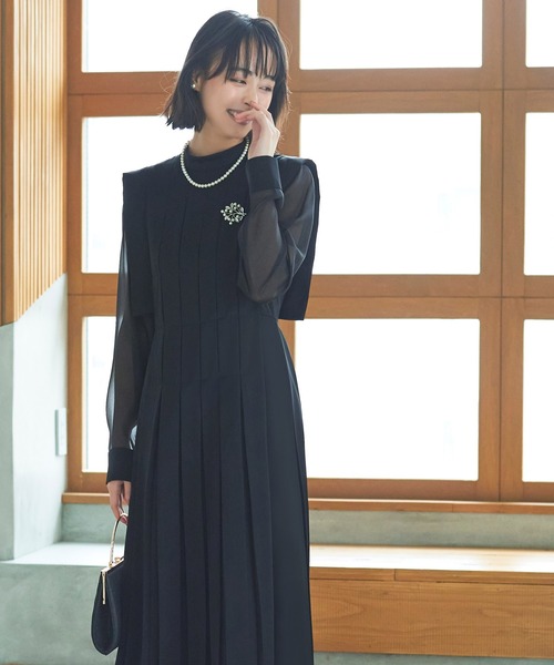 「RUIRUE BOUTIQUE」 長袖ワンピース M ブラウン レディースの画像
