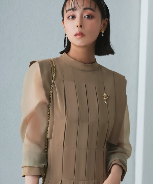 「RUIRUE BOUTIQUE」 長袖ワンピース M ブラウン レディースの画像