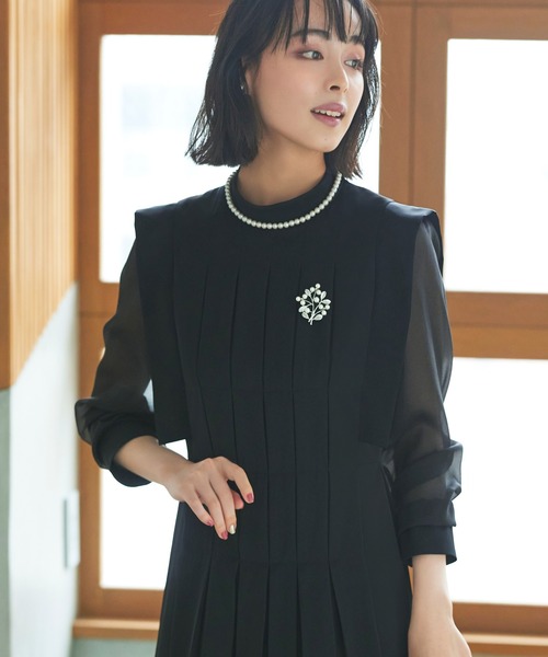 「RUIRUE BOUTIQUE」 長袖ワンピース M ブラウン レディースの画像
