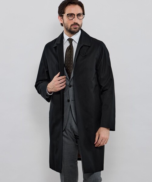 「MACKINTOSH LONDON」 ステンカラーコート 38 ネイビー メンズの画像