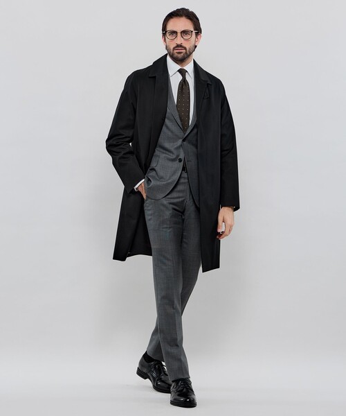 「MACKINTOSH LONDON」 ステンカラーコート 38 ネイビー メンズの画像