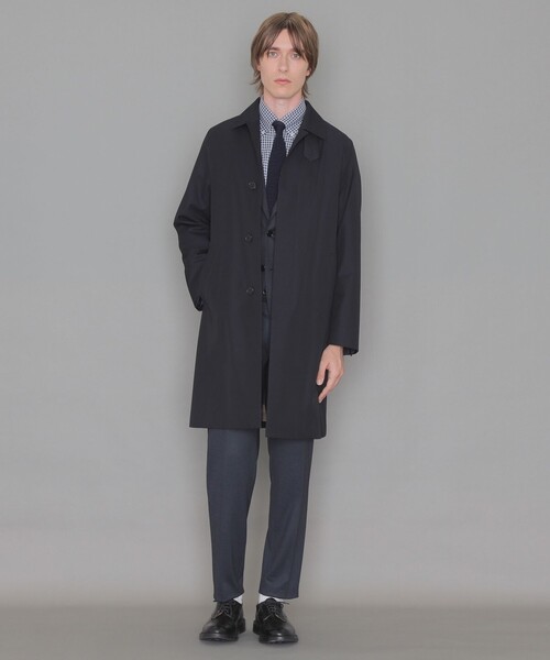 「MACKINTOSH LONDON」 ステンカラーコート 38 ネイビー メンズの画像