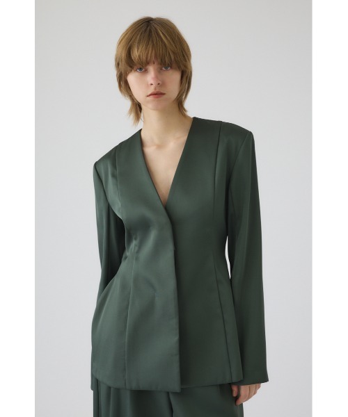 ジャケット テーラードジャケット Hidden detail curve jacket ヒドゥン ディテール カーブ ジャケット レディースの画像