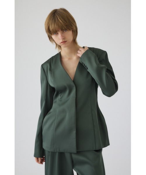ジャケット テーラードジャケット Hidden detail curve jacket ヒドゥン ディテール カーブ ジャケット レディースの画像