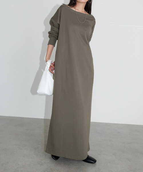 「andme」 「alma design」長袖ワンピース - ネイビー レディース_画像5