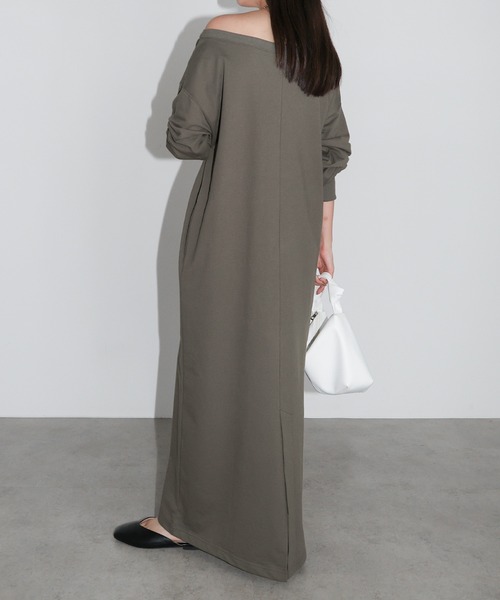 「andme」 「alma design」長袖ワンピース - ネイビー レディース_画像6