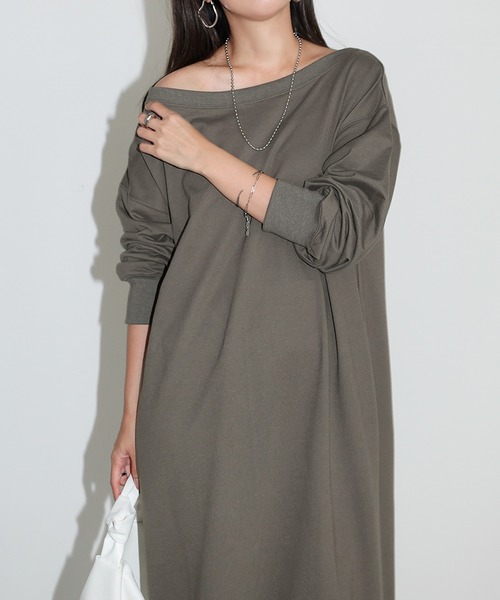 「andme」 「alma design」長袖ワンピース - ネイビー レディース_画像7