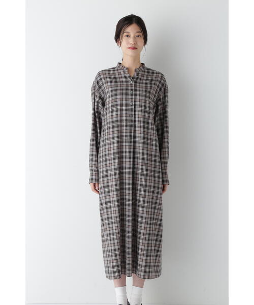 「human woman」 長袖ワンピース MEDIUM ブラウン レディースの画像