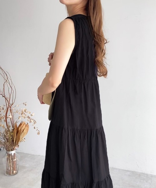 「FILLOU」 ノースリーブワンピース MEDIUM ライトグレー レディース_画像3