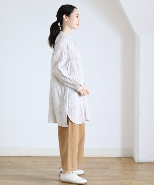 「Plantation」 長袖チュニック M size ライトグレー レディース_画像3
