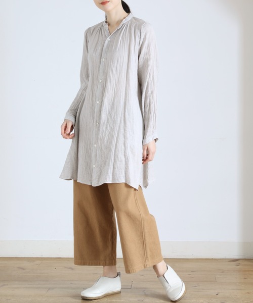 「Plantation」 長袖チュニック M size ライトグレー レディース_画像4