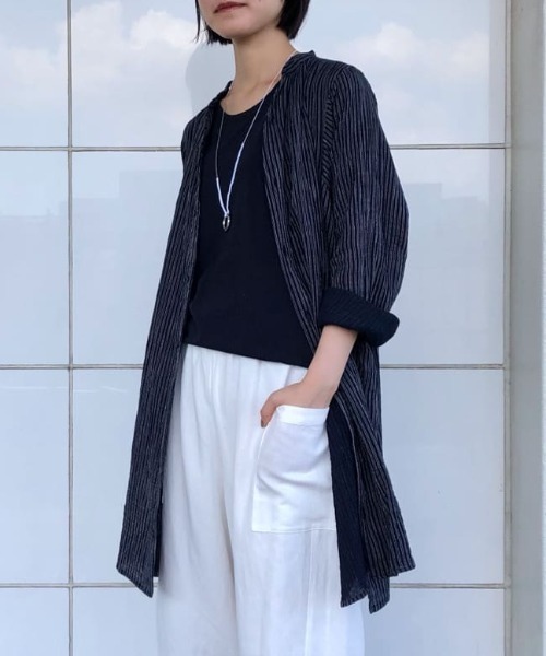 「Plantation」 長袖チュニック M size ライトグレー レディース_画像7