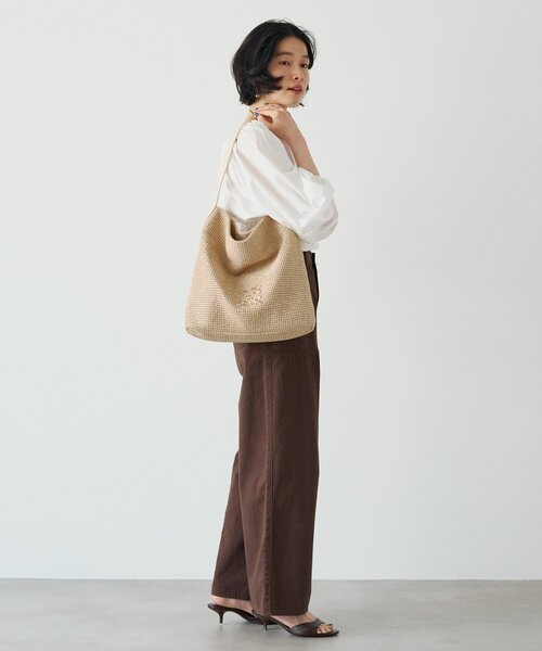 【未使用級】ラシット ラフィア ワンショルダー 2way ショルダー ベージュ russet（ラシット） ショルダーバッグ バッグ ナイロンラフィアワン
