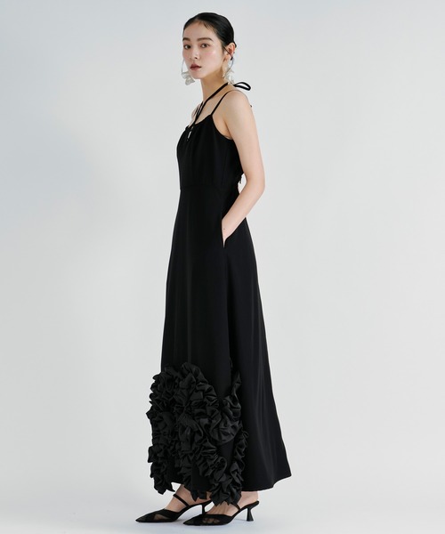 Ezick パーティードレス ドレス Frill-hem cami dress ヘムフリル