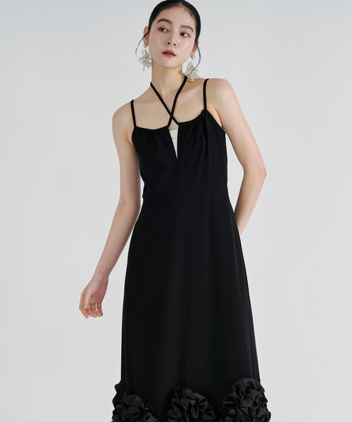 Ezick パーティードレス ワンピース Frill-hem cami dress ヘムフリル