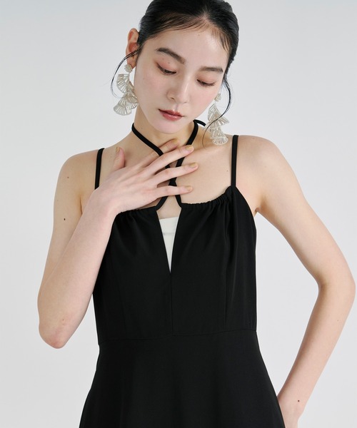 Ezick ワンピース Frill-hem cami dress ヘムフリルキャミワンピース