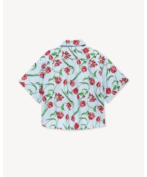 ブラウス シャツ 'KENZO Tulip' ショートスリーブ シャツ イン コットン ポプリン レディースの画像