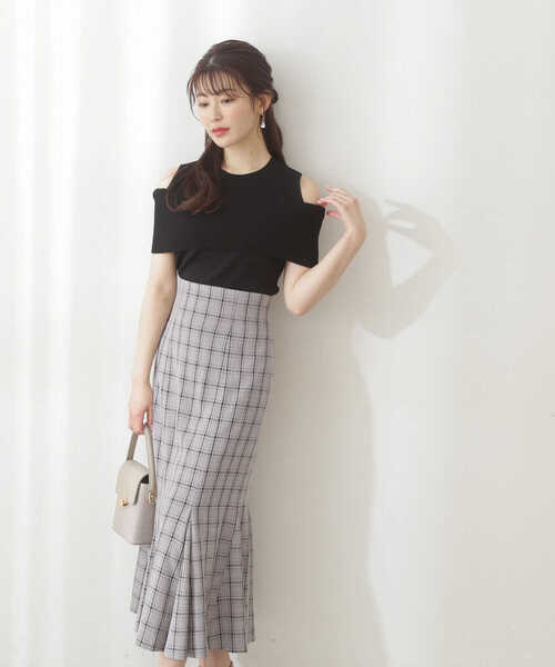 「PROPORTION BODY DRESSING」 フレアスカート MEDIUM ダークグレー レディース_画像5
