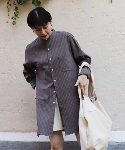 「Le Pigeon Voyageur」 長袖シャツ M グレー メンズ_画像5