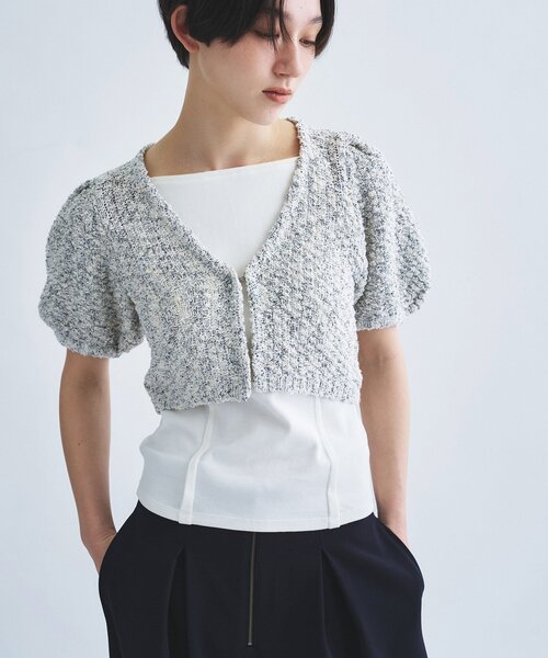 カーディガン cloudy puff cardigan レディースの画像