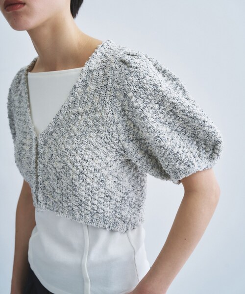 カーディガン cloudy puff cardigan レディースの画像