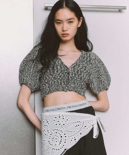 カーディガン cloudy puff cardigan レディースの画像