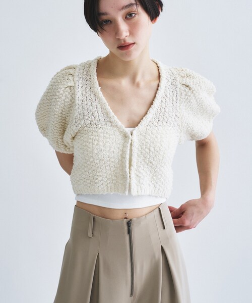 カーディガン cloudy puff cardigan レディースの画像