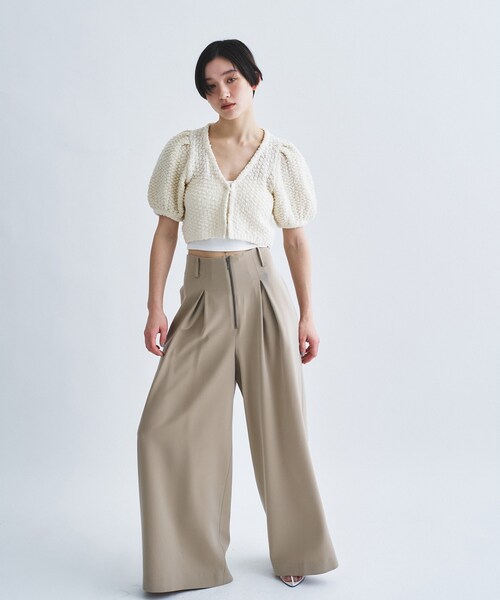 カーディガン cloudy puff cardigan レディースの画像