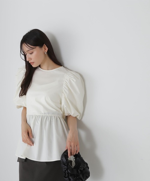 「NATURAL BEAUTY BASIC」 半袖チュニック SMALL オフホワイト レディース_画像5