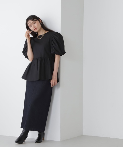 「NATURAL BEAUTY BASIC」 半袖チュニック SMALL オフホワイト レディース_画像8