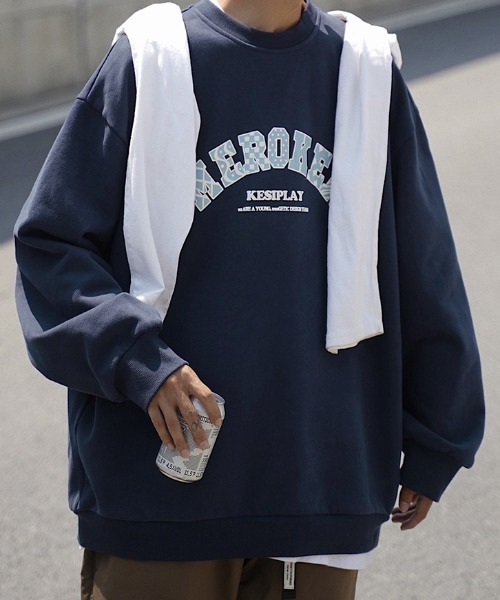 「MGV」 スウェットカットソー LARGE ネイビー メンズ_画像2
