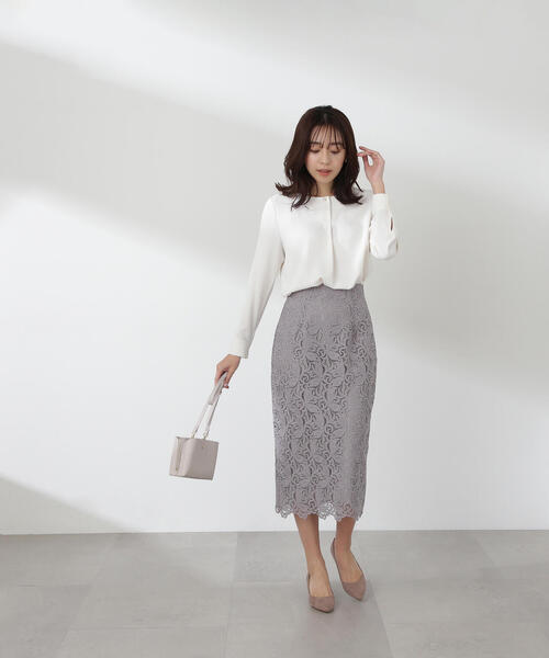 「NATURAL BEAUTY BASIC」 長袖ブラウス MEDIUM グレイッシュベージュ レディース_画像2