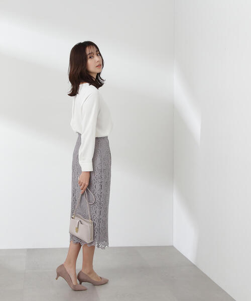 「NATURAL BEAUTY BASIC」 長袖ブラウス MEDIUM グレイッシュベージュ レディース_画像3