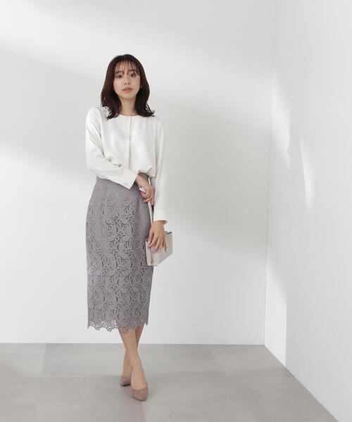 「NATURAL BEAUTY BASIC」 長袖ブラウス MEDIUM グレイッシュベージュ レディース_画像8