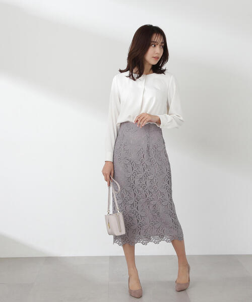 「NATURAL BEAUTY BASIC」 長袖ブラウス MEDIUM グレイッシュベージュ レディース_画像9
